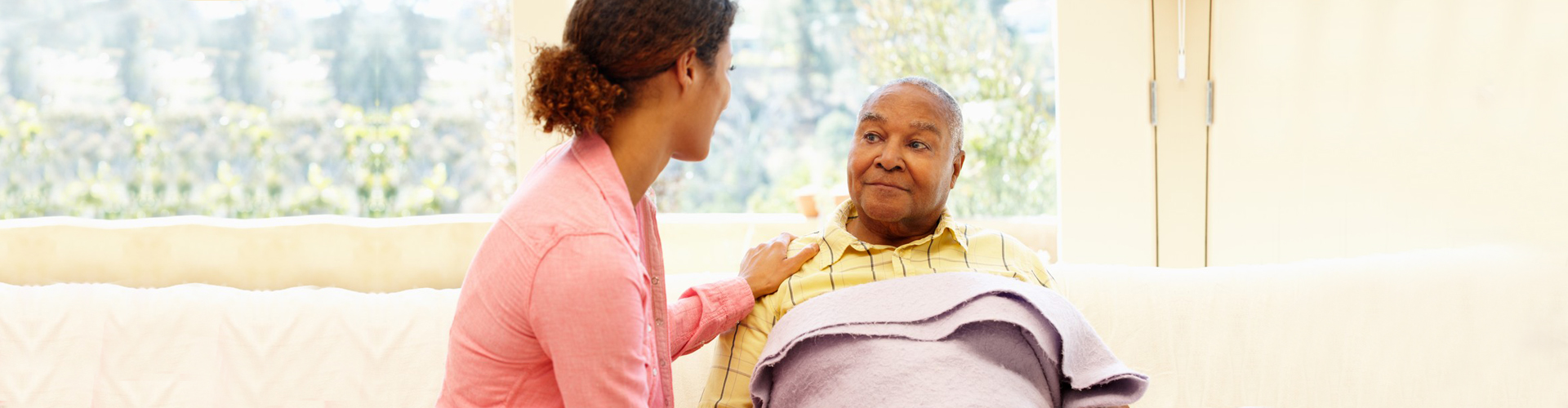 elder man with caregiver